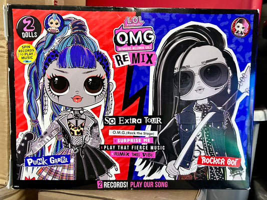 LOL Surprise OMG Remix Rocker Boi and Punk Grrrl 2 Pack Fashion Dolls 56728