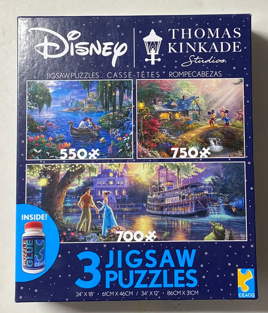 Ceaco 3-in-1 Thomas Kinkade Disney Jigsaw Puzzle Set 350501