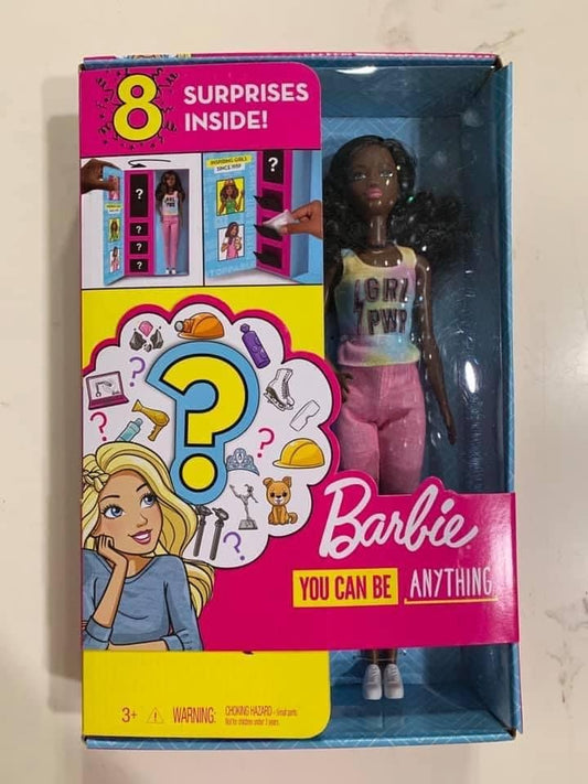 Barbie Dark Hair Girl Power 8 Fashion Surprises Set 84125