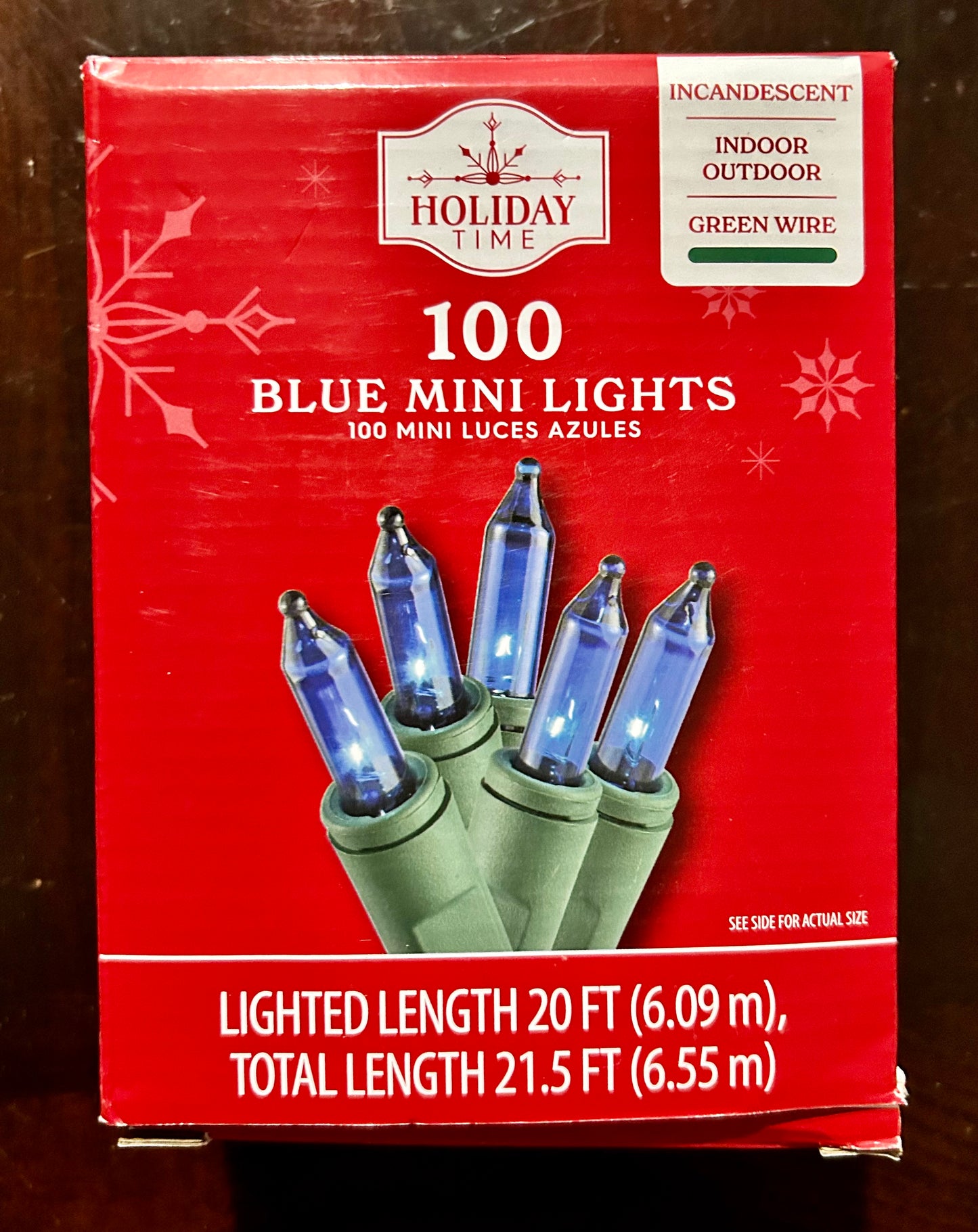 Holiday Time 100 Blue Mini Lights Green Wire 40114