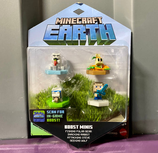 Minecraft Earth Boost Mini 4-PK Polar Bear Rabbit Steve Wolf