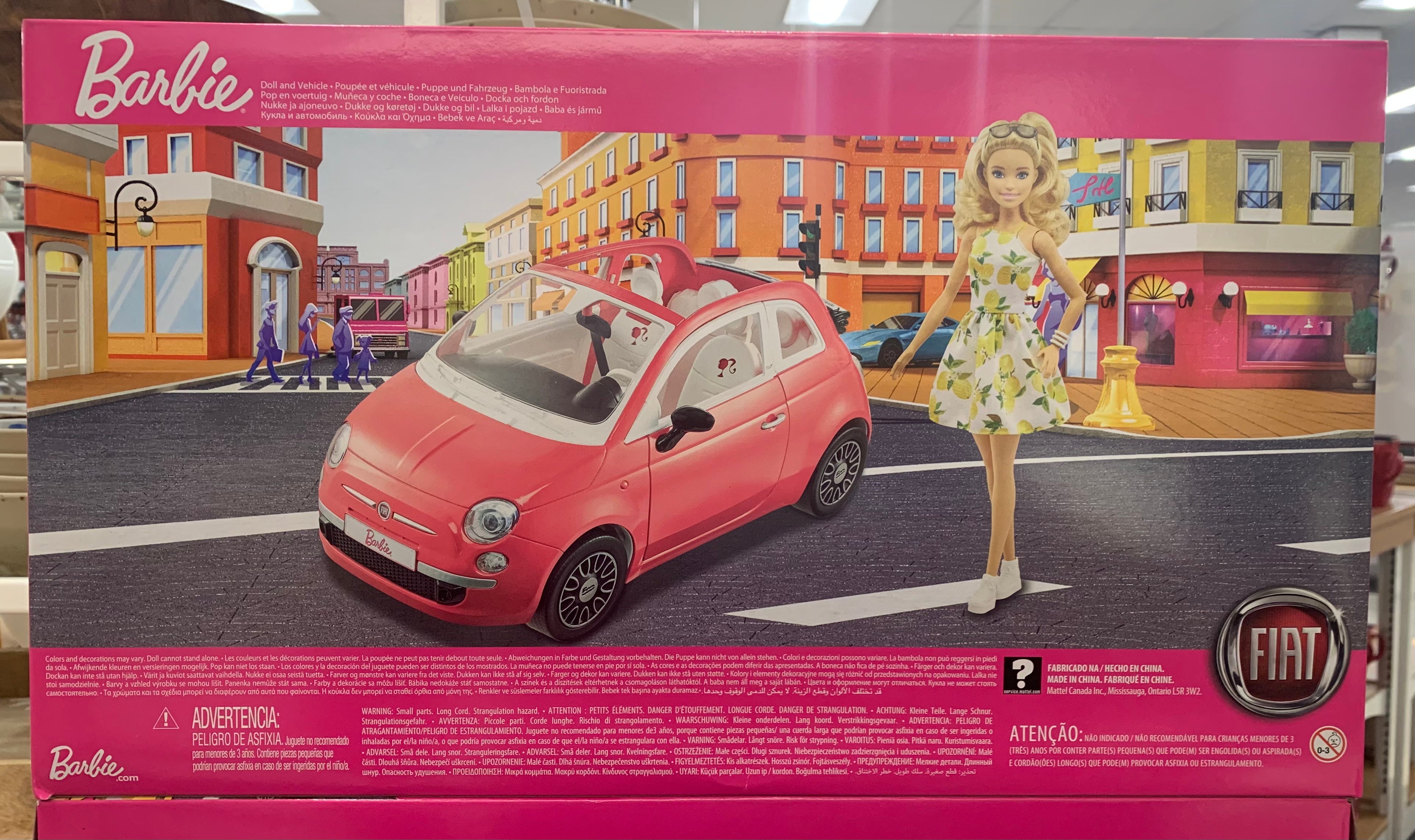 Barbie with Fiat 500 car in Pink – Maqio