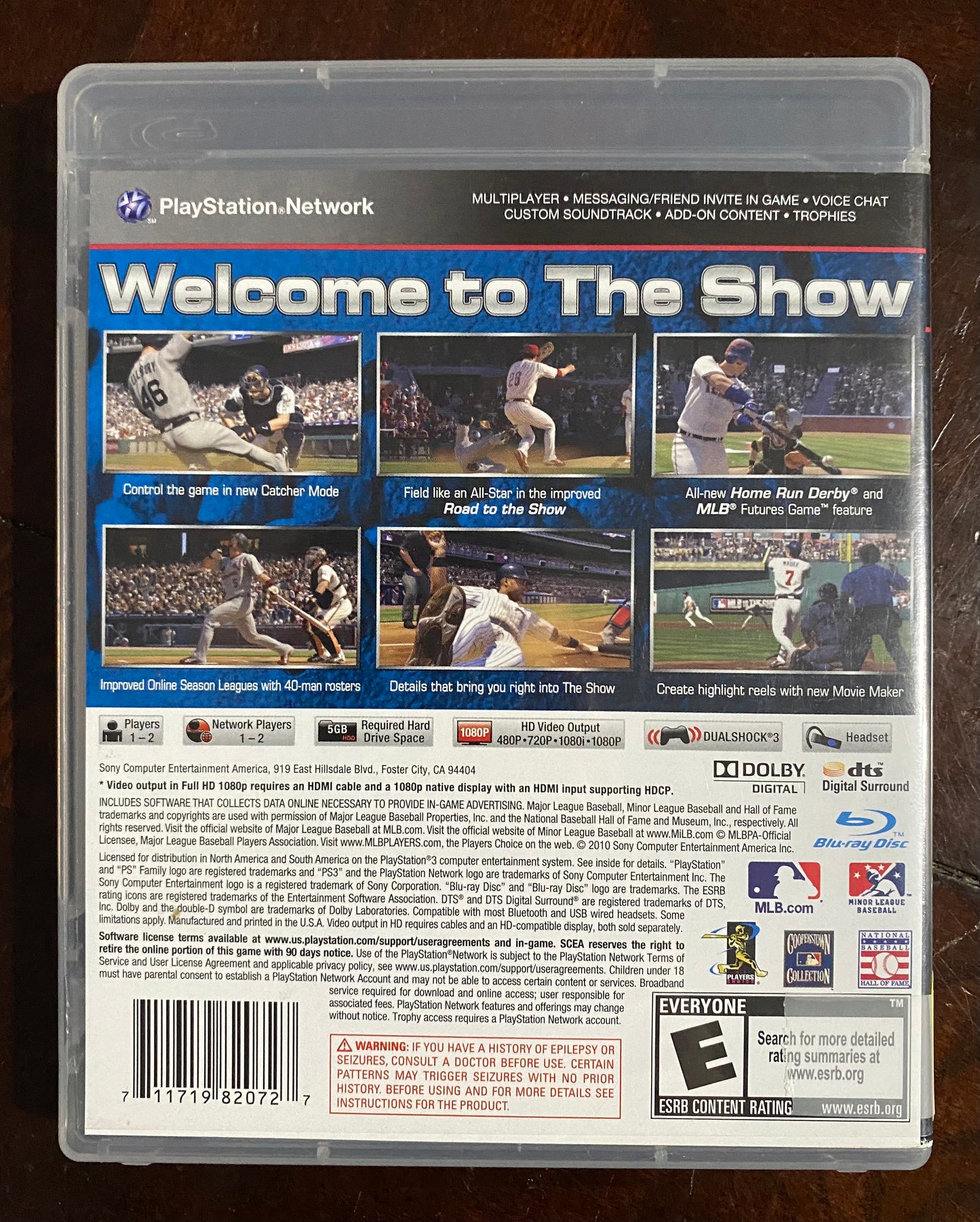 MLB the Show 10 PlayStation 3 PS3 Game 82072-89