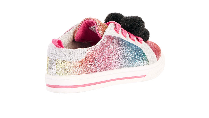 Disney Minnie Mouse Toddler Girls Casual Rainbow Pom Sneaker
