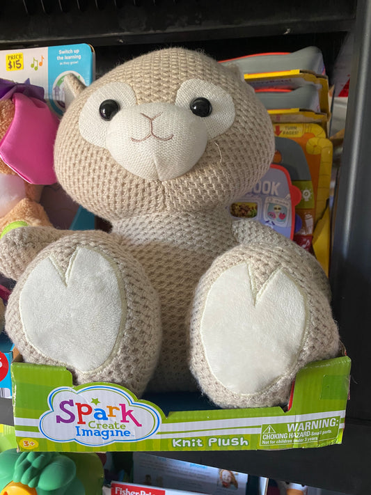 Spark Create Imagine 15” Biege Knit Plush Llama 12854