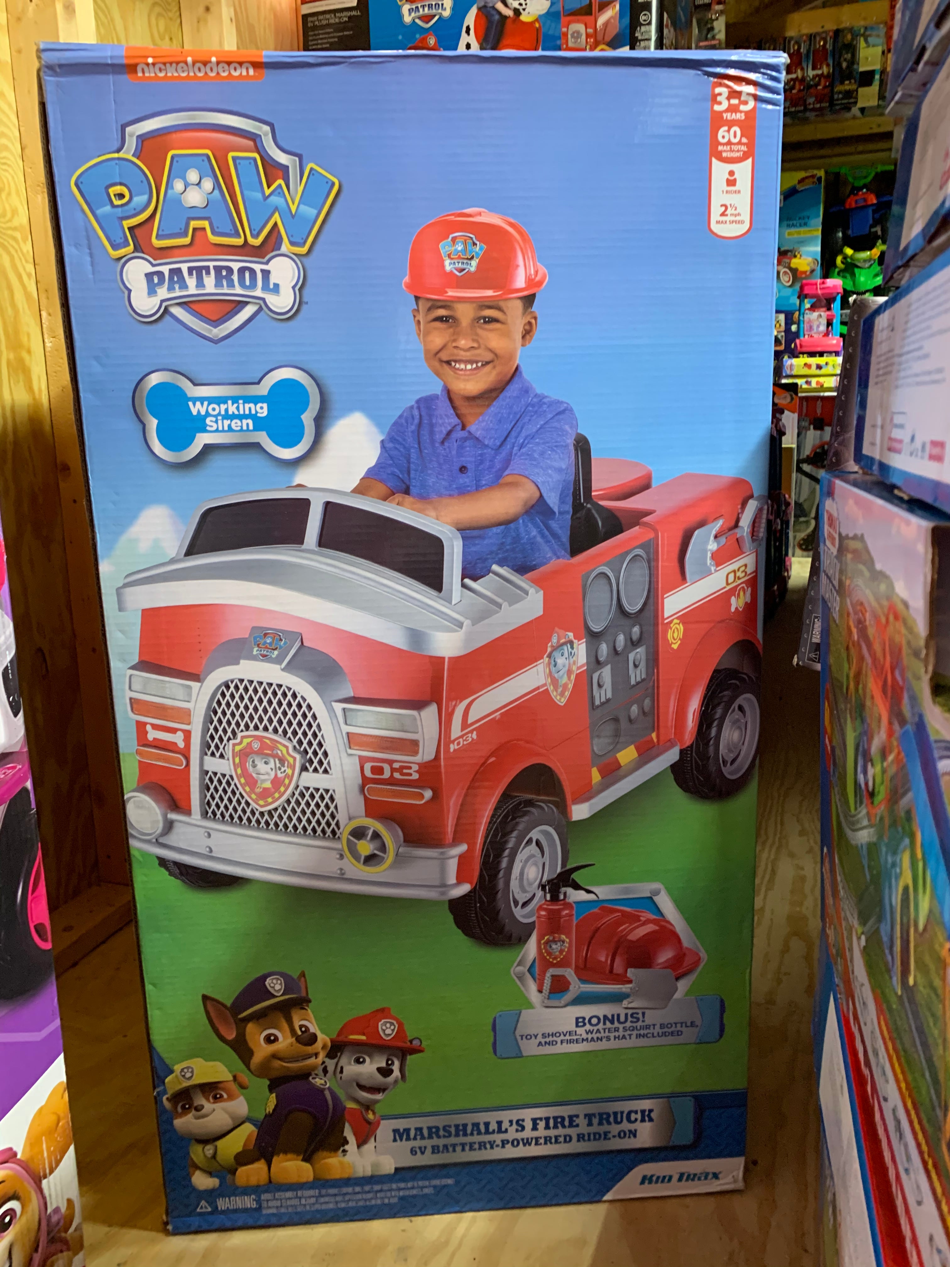 Paw patrol fire store truck ride on 6v