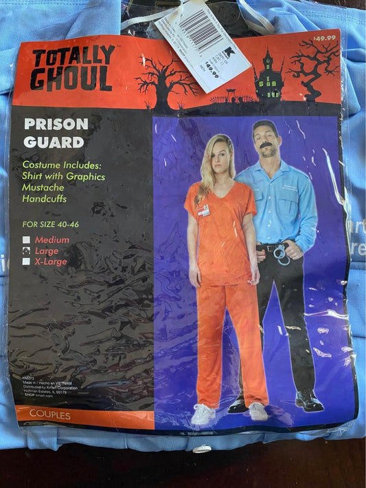 Totally Ghoul Prison Guard Halloween Costume Large 40-46 Adult 11175