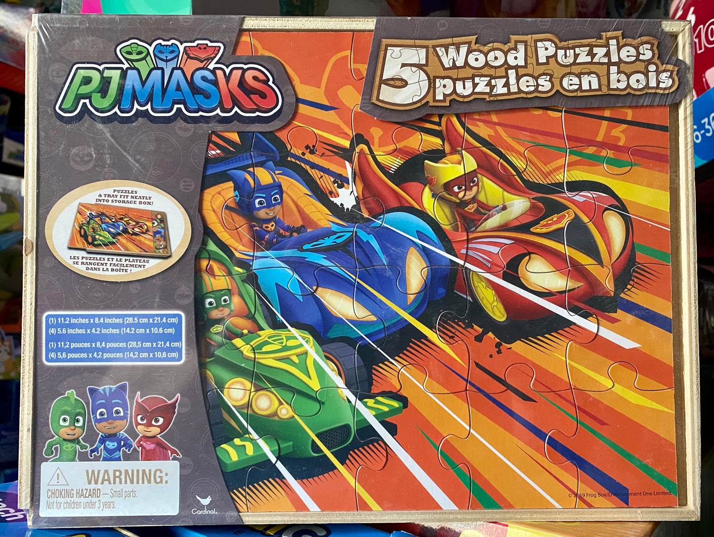 PJ Masks 5-Pack Wooden Jigsaw Puzzle Set With Storage Box