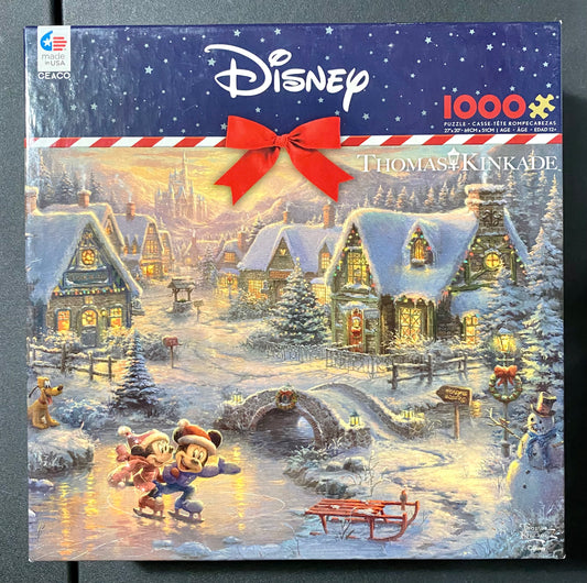 Disney Thomas Kinkade Mickey & Minnie Sweetheart Holiday Jigsaw Puzzle 331227