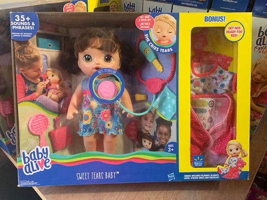 Baby Alive Sweet Tears Brunette Baby Exclusive Bonus Value Set 59891