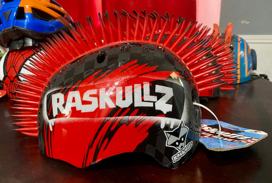Raskullz Hawk Mohawk Black Red Bike Helmet 00060