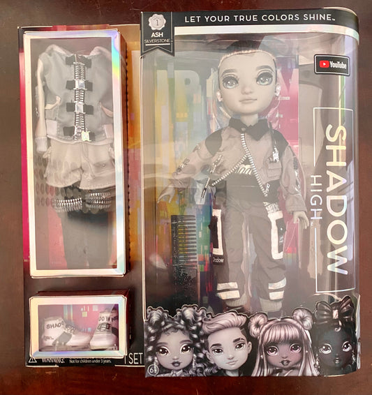 Rainbow High Shadow Series 1 Ash Silverstone Greyscale Box Fashion Doll 58357