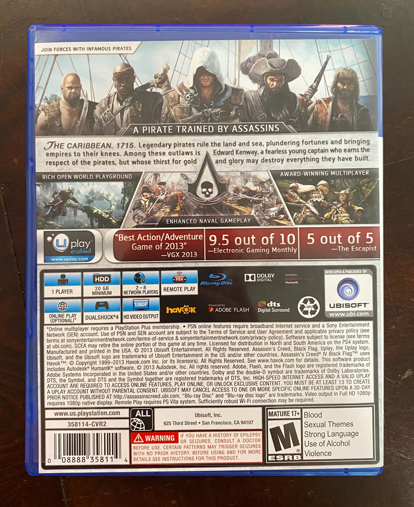 Assassin’s Creed 4 Black Flag PlayStation 3 PS3 Game 35811-109