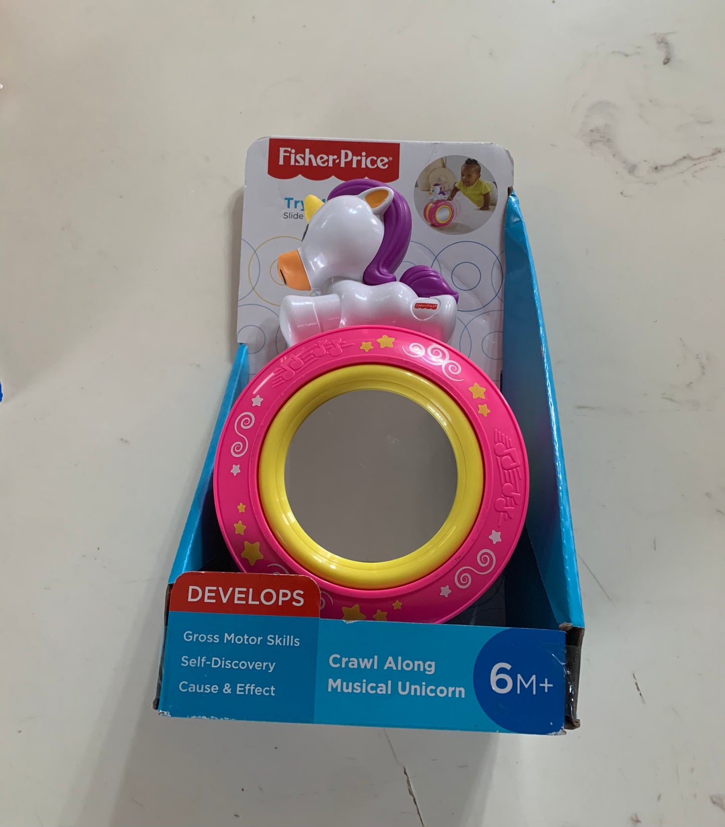 Fisher Price Crawl Along Musical Unicorn with Mirror 70695