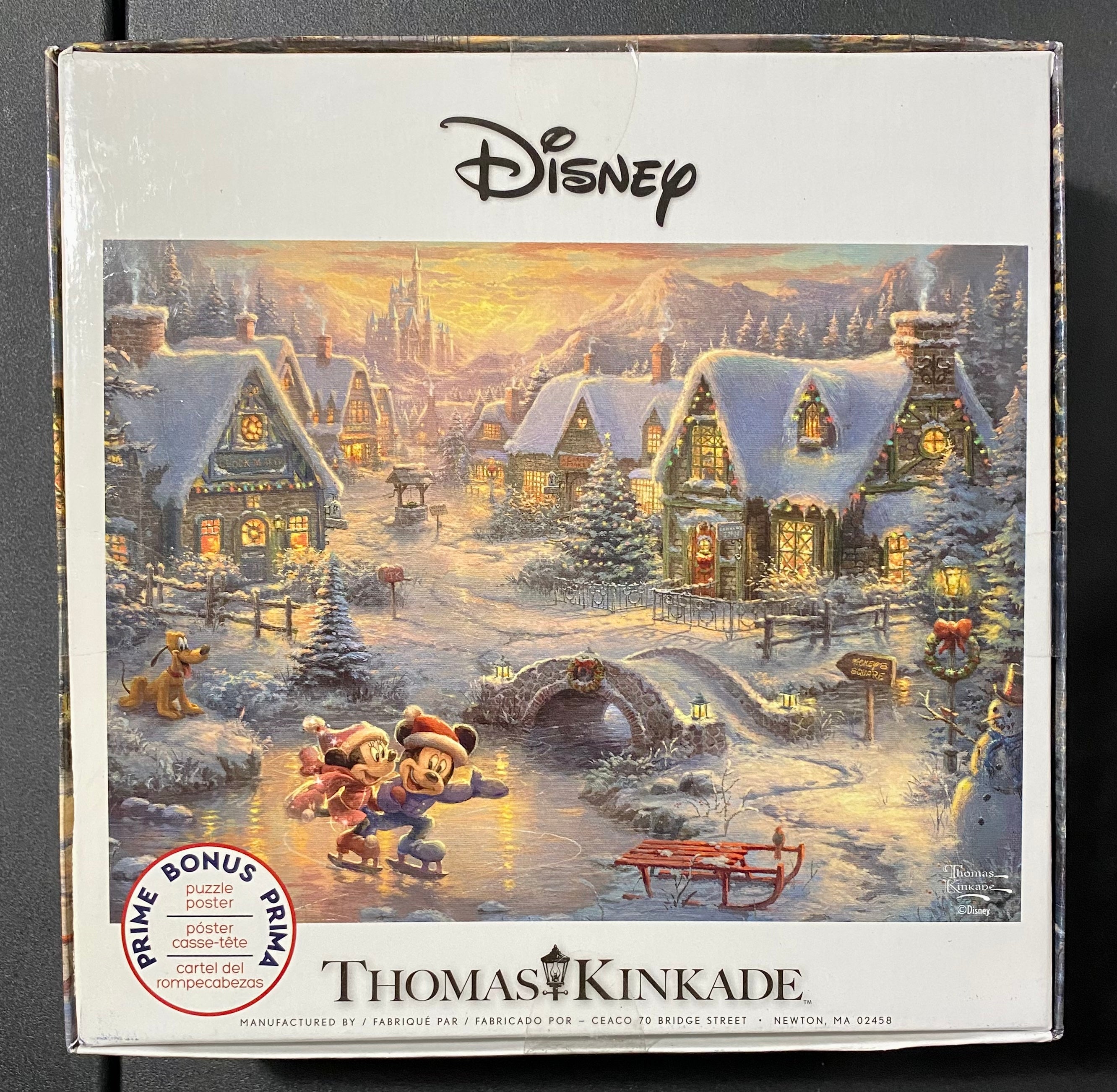 Disney Thomas Kinkade Mickey & Minnie Sweetheart Holiday Jigsaw Puzzle