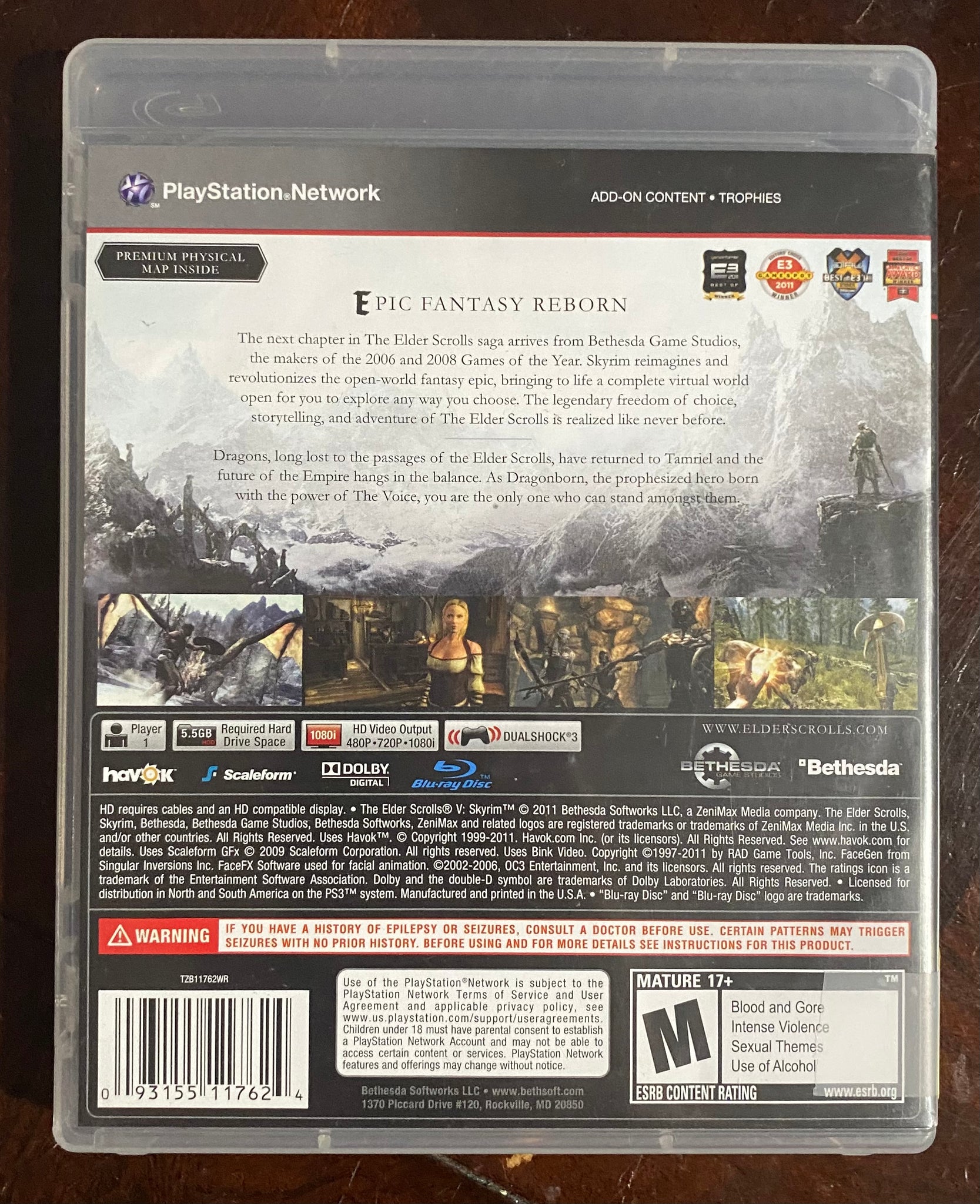 The Elder Scrolls V Skyrim PlayStation 3 PS3 Game 11762-151 image