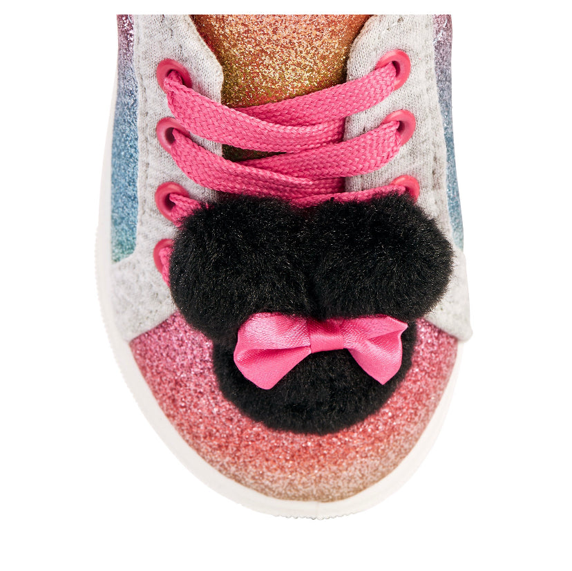 Disney Minnie Mouse Toddler Girls Casual Rainbow Pom Sneaker