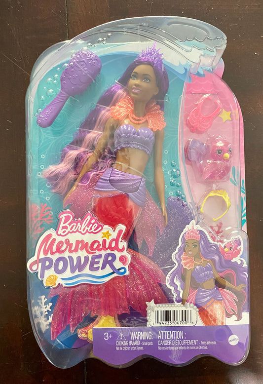 Barbie Mermaid Power Barbie “Brooklyn” Mermaid Doll with Pet, Fins And Brush 06700