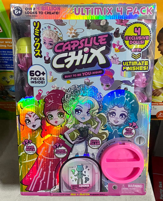 Capsule Chix Ultimix 4-Pack 4.5” Doll With Capsule Machine 59204