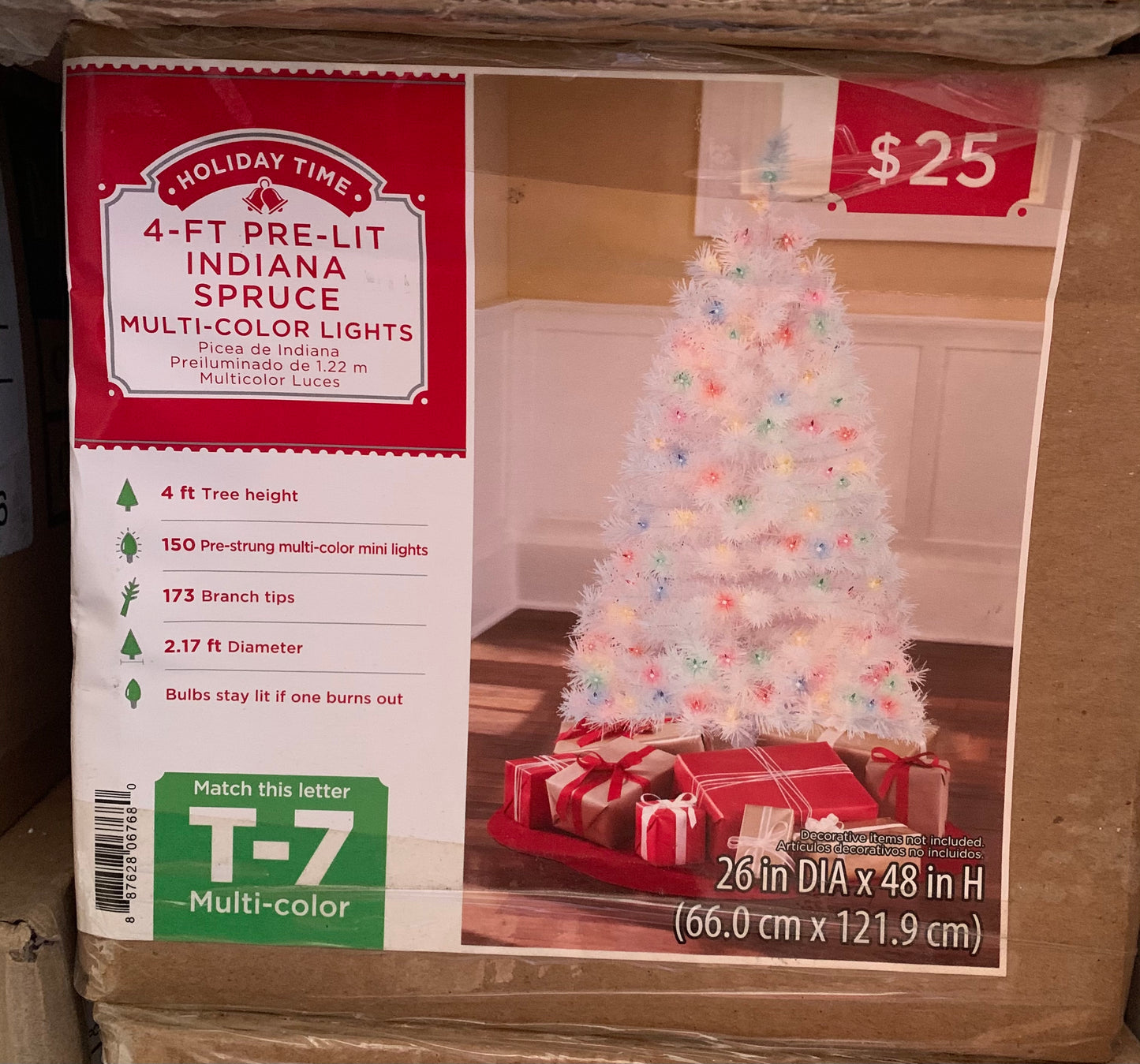 Holiday Time 4-Foot Pre-Lit Indiana Spruce Christmas Tree T-7
