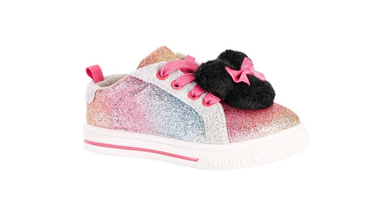 Disney Minnie Mouse Toddler Girls Casual Rainbow Pom Sneaker
