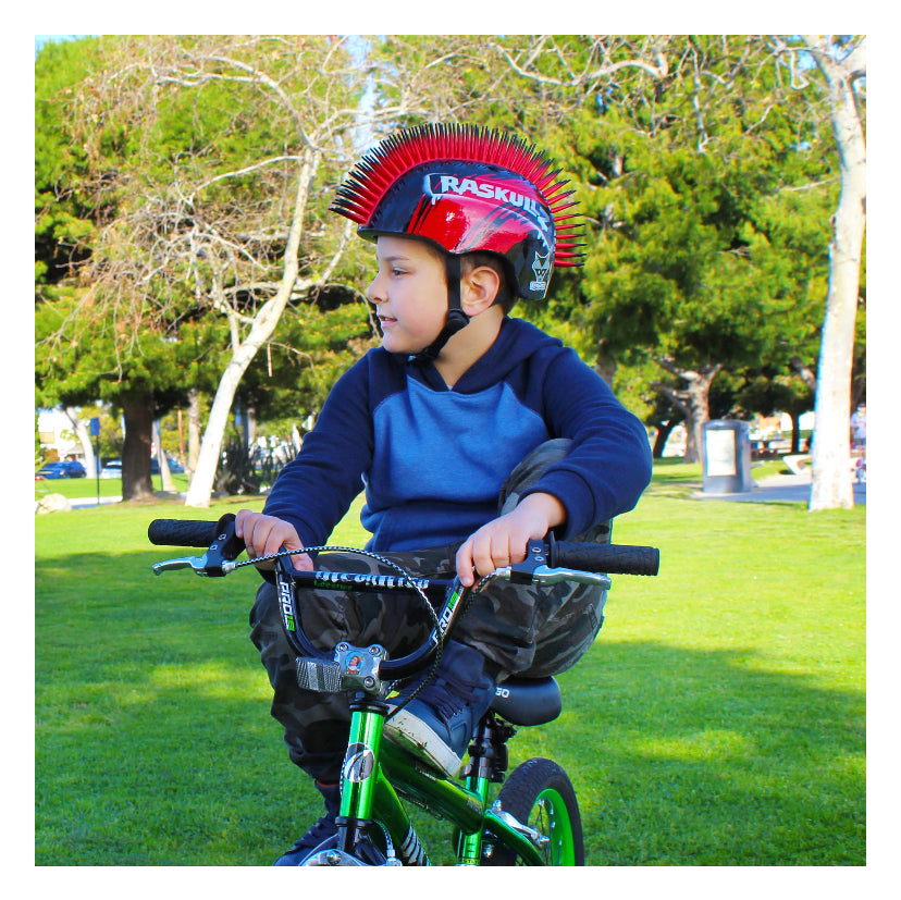 Raskullz Hawk Mohawk Black Red Bike Helmet 00060