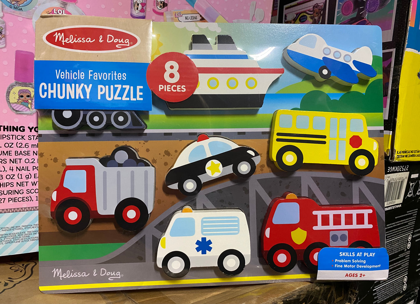 Melissa & Doug 8-Piece Favorite Vehicles Chunky Puzzle Set 95019
