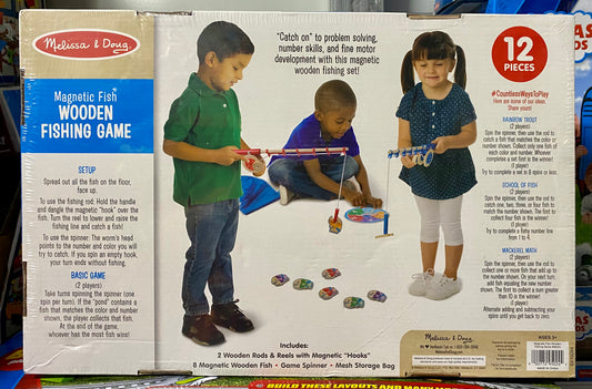 Melissa & Doug Magnetic Fish Wooden Fishing Game Set 95024