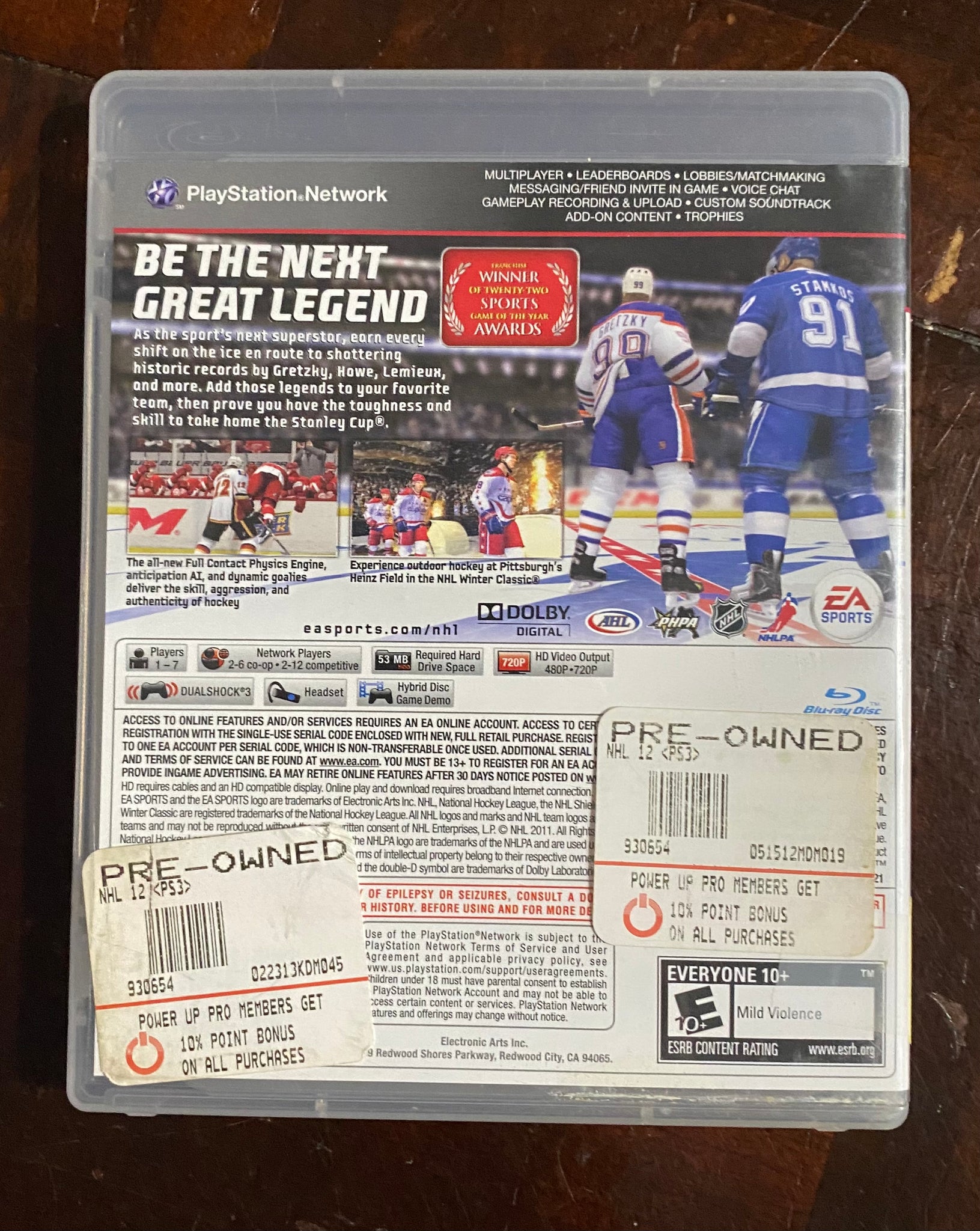 NHL 12 PlayStation 3 PS3 Game 19641-79