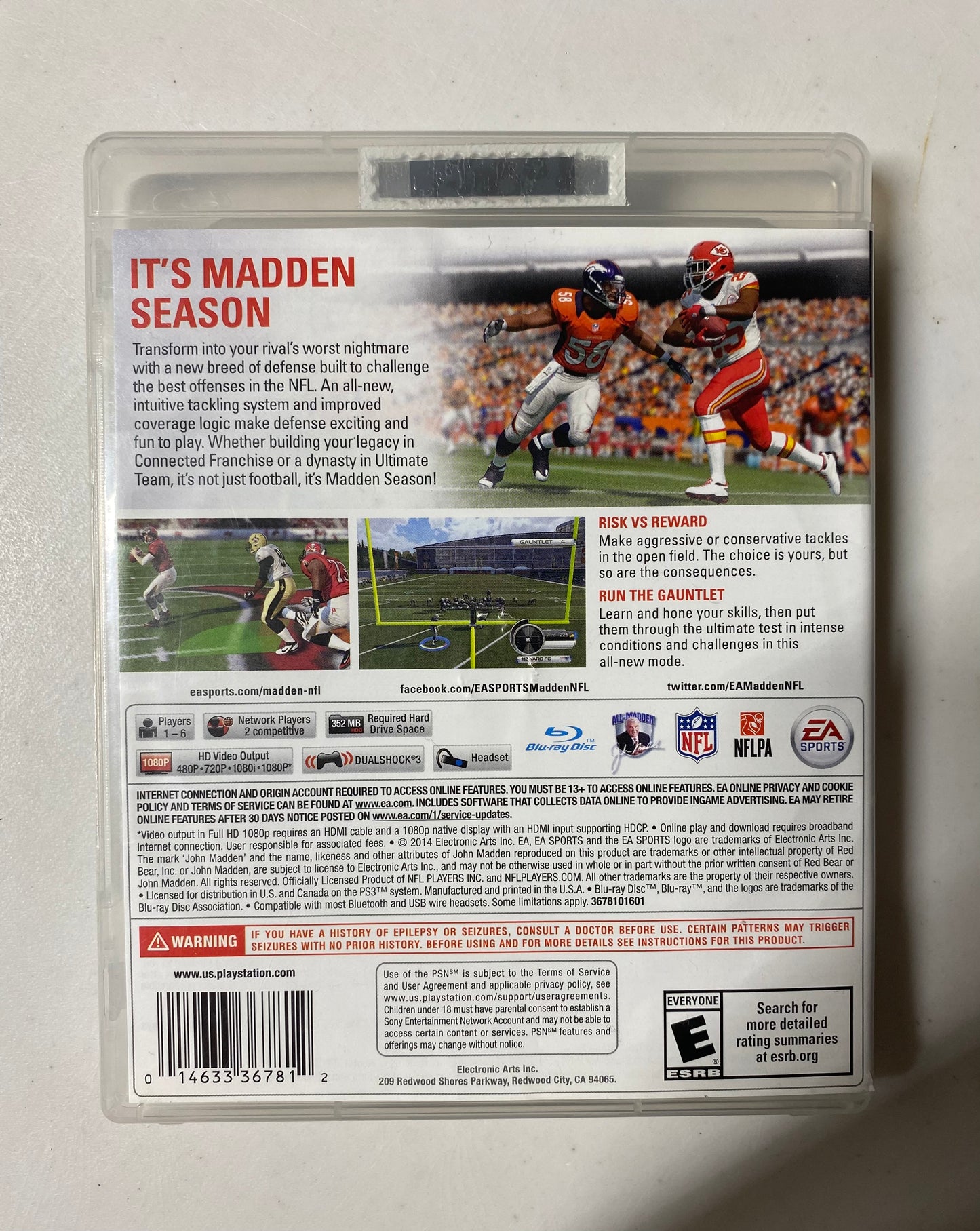 Madden 15 PlayStation 3 Game 36781-5
