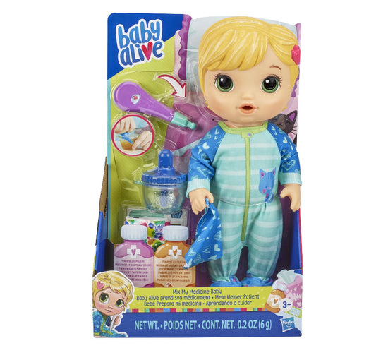 Baby Alive Mix My Medicine Kitty-Cat PJ Doll Playset 659036