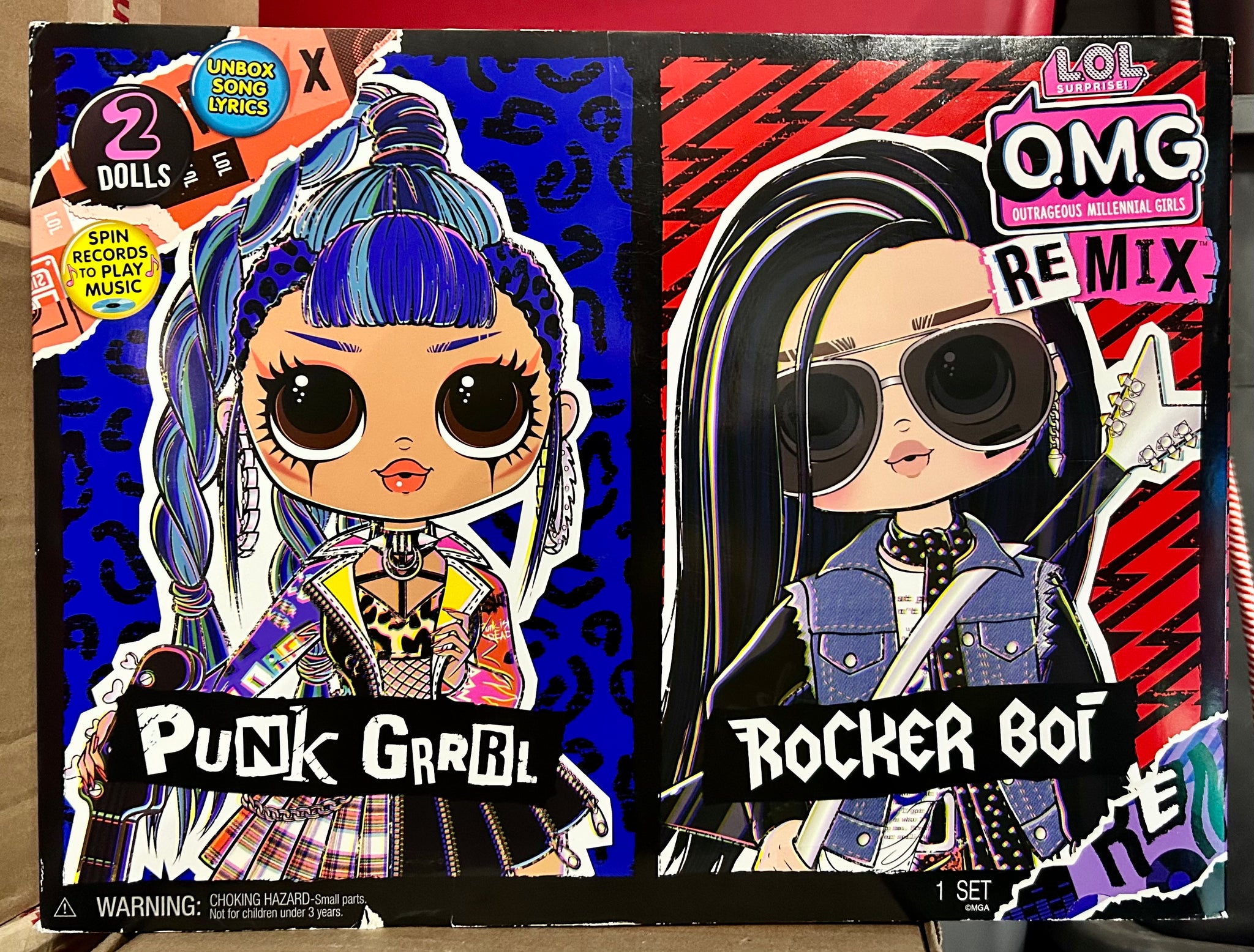 LOL Surprise OMG Remix Rocker Boi and Punk Grrrl 2 Pack Fashion Dolls Cove Toy House