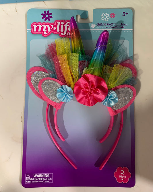 My Life As Child & Doll Matching Unicorn Headbands 19404A